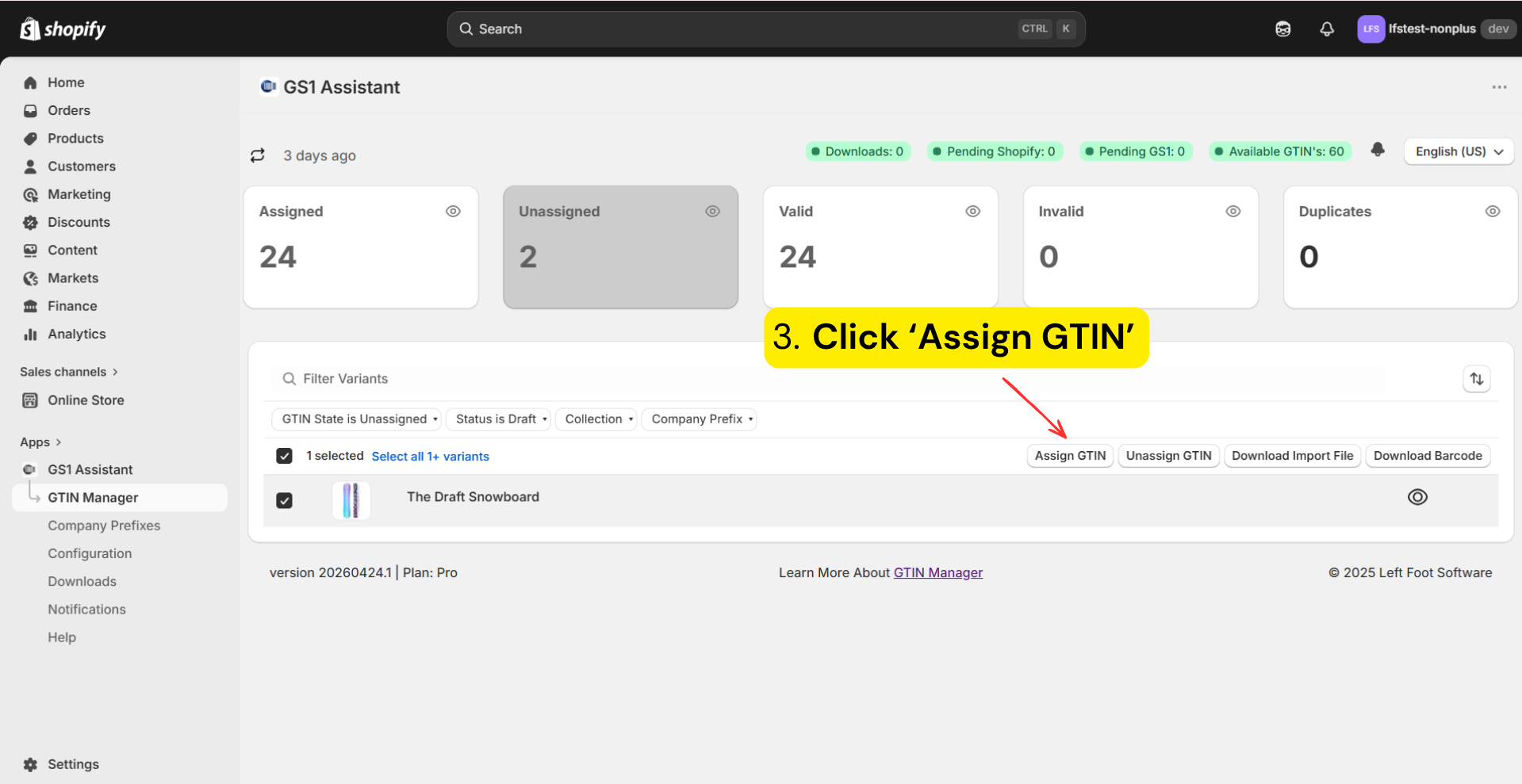 Assign selected products