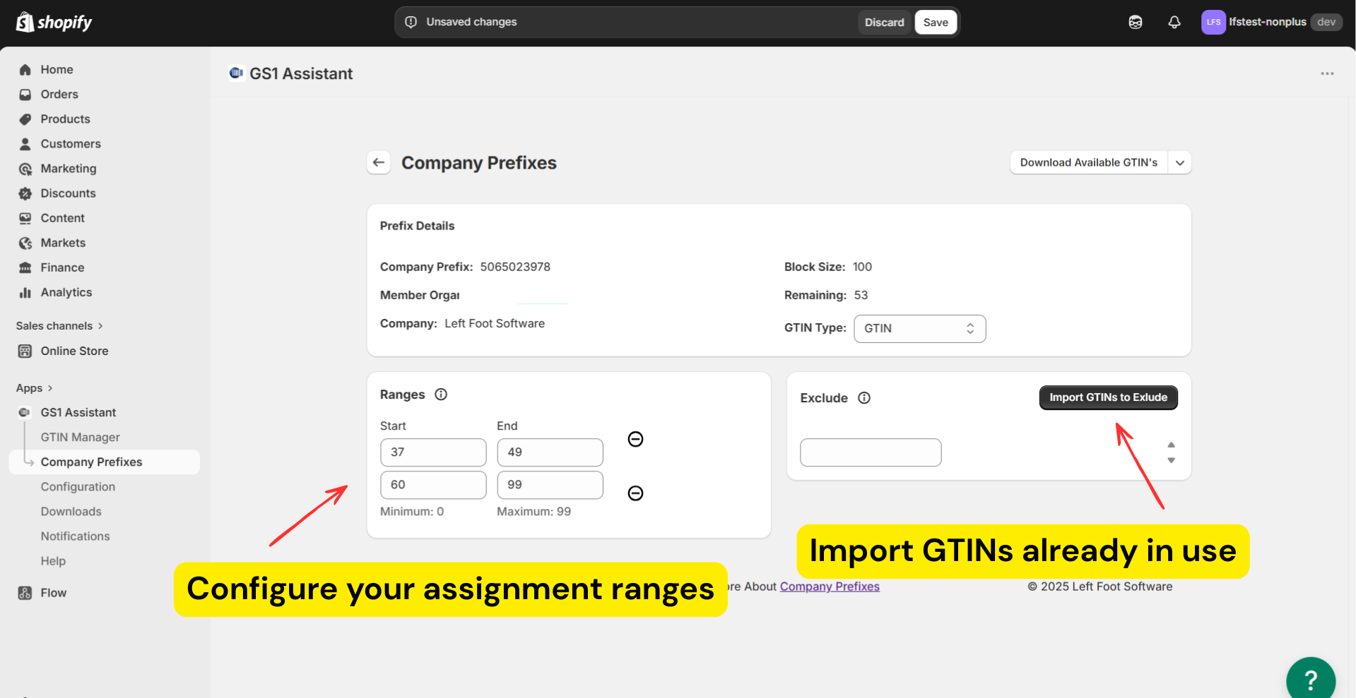 Configure assignment ranges and exclusions