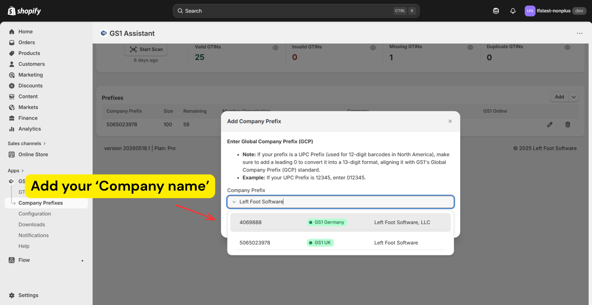 Enter company name