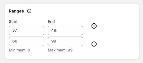 Multiple assignment ranges