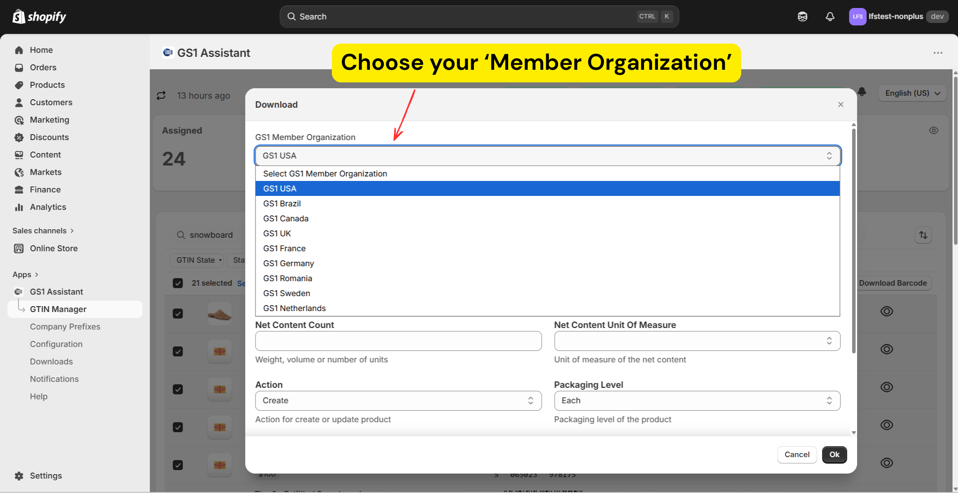 Select GS1 Member Organization