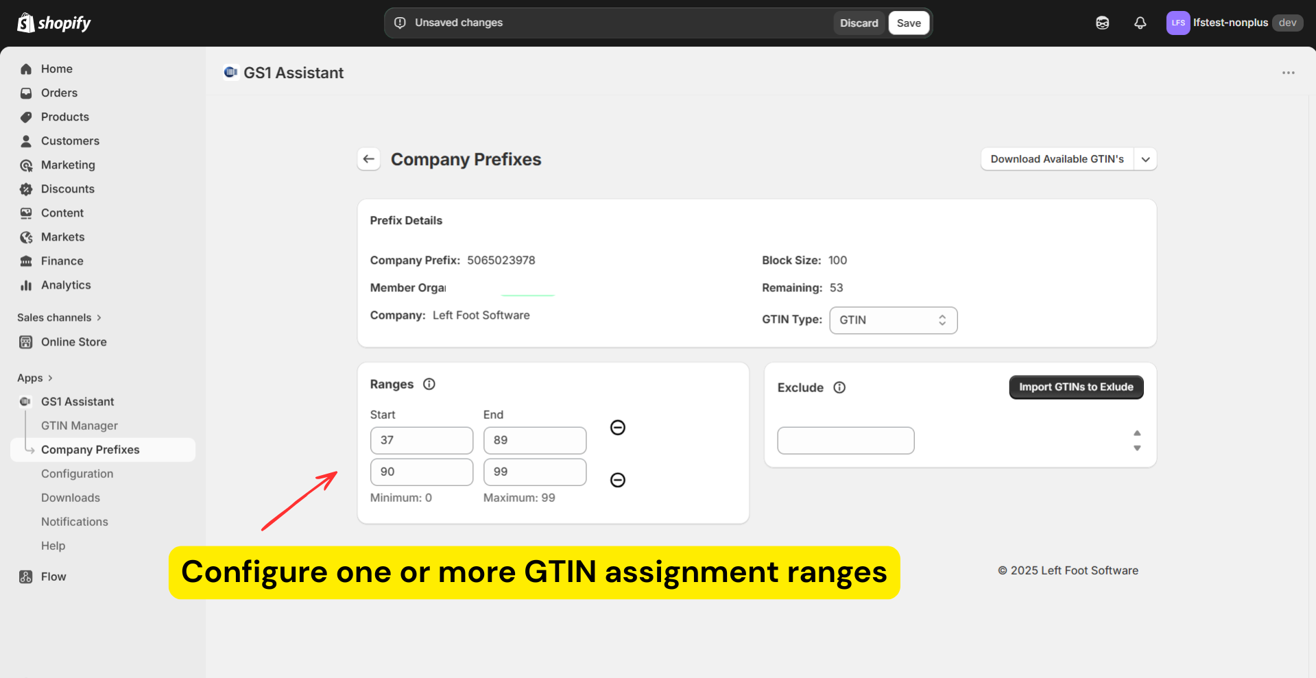 Configure assignment ranges